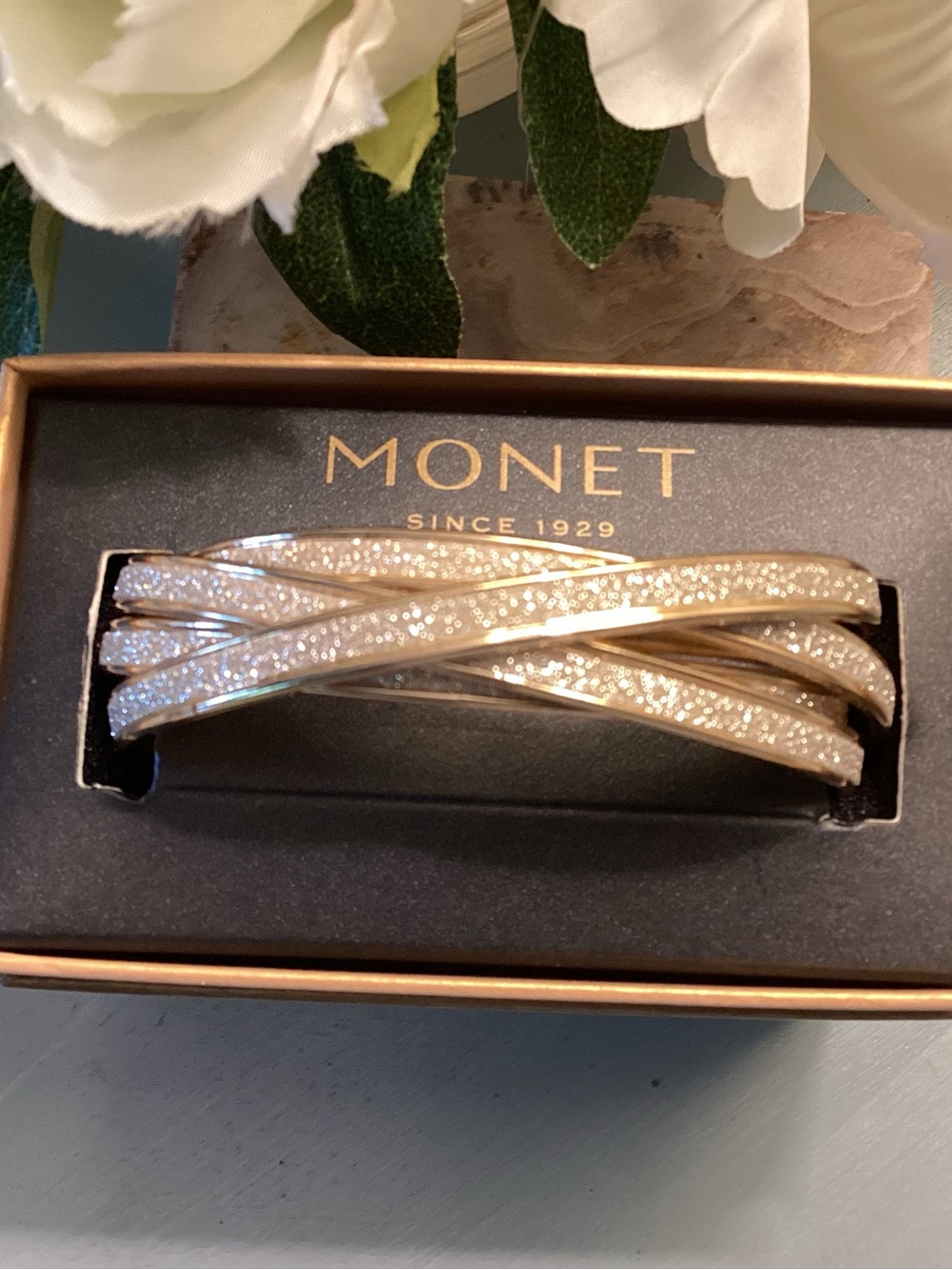 Monet Gold Glitter Multi-Band Bangle Bracelet ÑWT